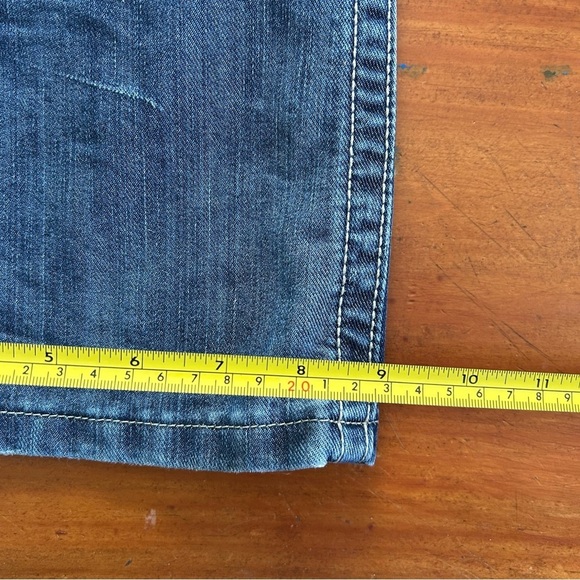 WRANGLER Medium Wash Pink Accents Womens Size 9/10 Low Rise Bootcut Jeans Cowboy - Picture 12 of 16